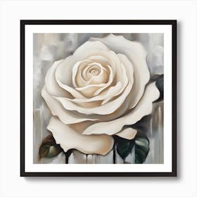 White Rose Canvas Print Art Print