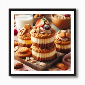 Stacked oatmeal Cupcakes Art Print