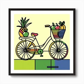 A Bicycle and Fruits: A Pop Art Print Art Print