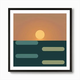 Sunset Over The Ocean 3 Art Print