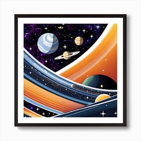 Planets In Space 2 Art Print