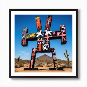 Saguaro Cross Art Print