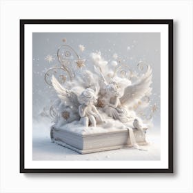 Angels On A Book Art Print