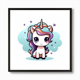 Unicorn With Rainbow Mane 17 Art Print