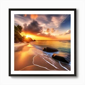 Sunset On The Beach 946 Art Print