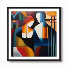 'Love' Abstract Women Art Print