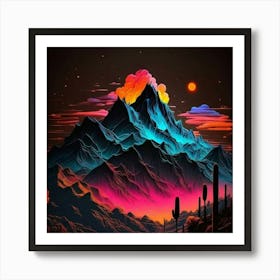 Cactus Mountain 1 Art Print