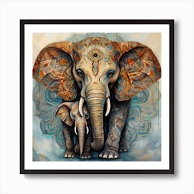 Elephant Series Artjuice By Csaba Fikker 032 Art Print