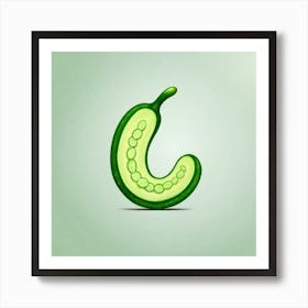 Cucumber Letter C Art Print