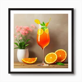 Orange Cocktail Art Print