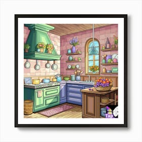 Cartoon Kitchen Art Print