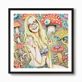 Psychedelic Girl on a soul journey. Art Print