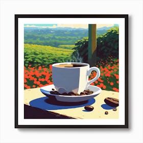 Coffee Cup On A Table Art Print