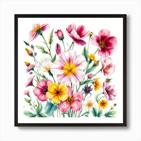 Watercolor Flowers 15 Poster