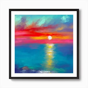 Abstract Sunset Art Print