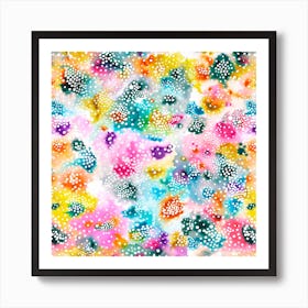 Experimental Surface Colorful Square Art Print