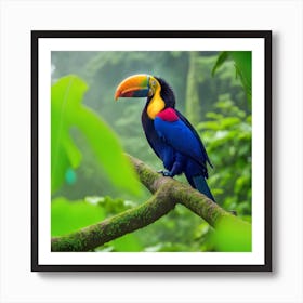 Toucan Perched On A Branch Art Print