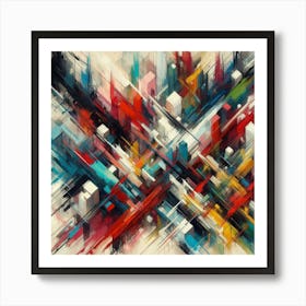 Abstract Chaos 1 Couch Hotel Commercial Art Print