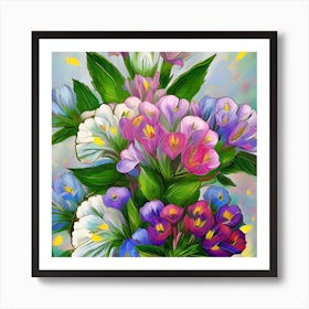 Alstroemeria Flowers 27 Art Print