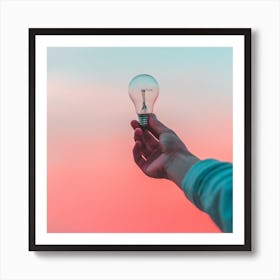 Light Bulb In Hand Art Print