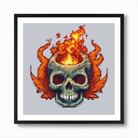 Pixel Skull 2 Art Print