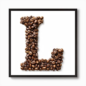 Letter L Made Of Coffee Beans 2 Art Print