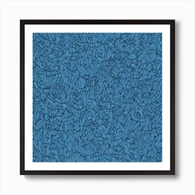 Blue Doodles Art Print