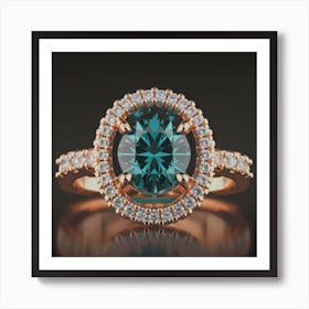 Halo Engagement Ring Art Print