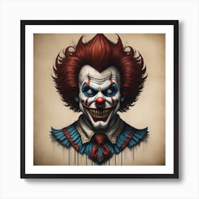 Creepy Clown Art Print