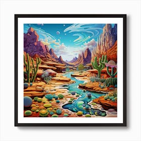 Cactus Desert 3 Art Print