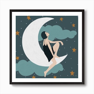 Moon Child Square Art Print