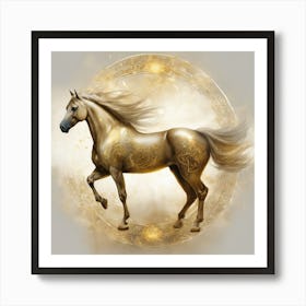275550 Horse Written In Golden Arabic Calligraphy Xl 1024 V1 0 Art Print
