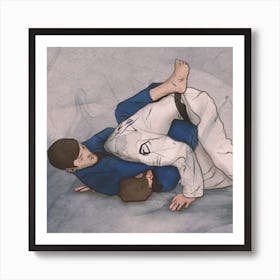 Brazilian Jiu Jitsu   Guillotine Square Art Print