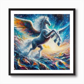 White Horse In The Sky 2 Art Print