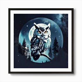 Owl In The Night Art Print