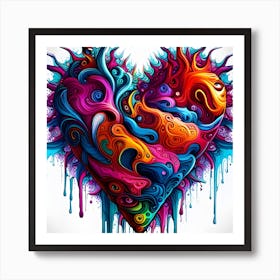 Heart Of Psychedelic Art Art Print