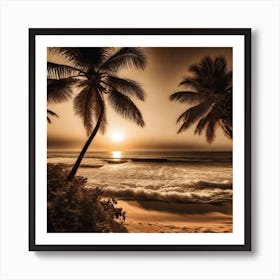 Sunset At The Beach 368 Art Print