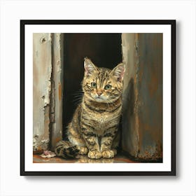 Cat In Doorway Art Print