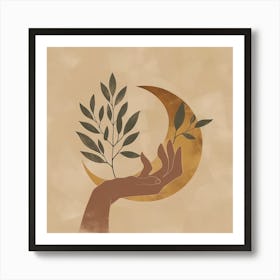 Boho Hand And Moon 4 Art Print