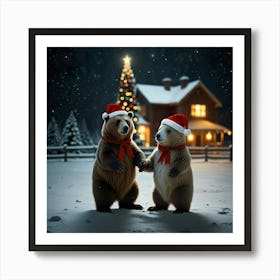 Christmas Bears 7 Art Print