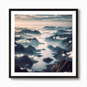 Aerial View Of New Zealand Art Print