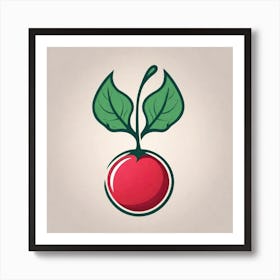 Cherry With Leaves Art Print