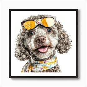 Dog With Sunglasses 2 Art Print