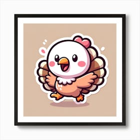 Cute Turkey Sticker Art Print