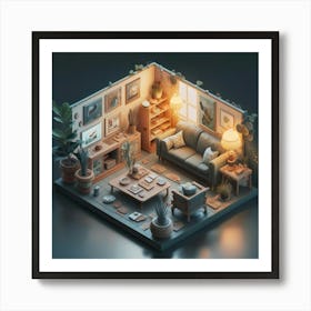 Isometric Art, house deream 3d 17 Art Print