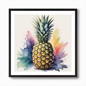 Pineapple Watercolor Painting Art Print