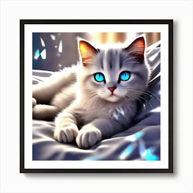 Cute Kitten With Blue Eyes 3 Art Print