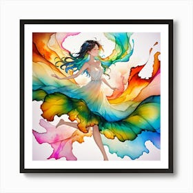 Colorful Girl Art Print