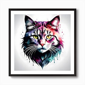 Colorful Cat 14 Art Print