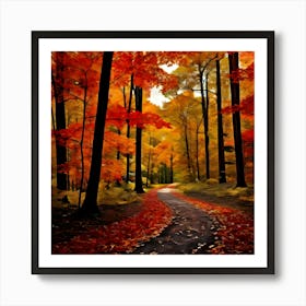 Autumn Forest Path Art Print